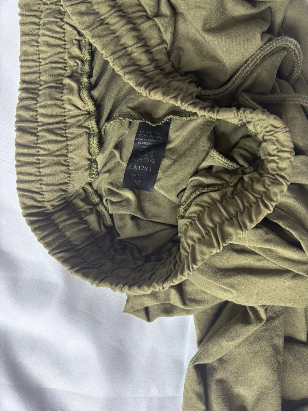 Source Unknown Olive Green Jogger Pants with Drawstring
